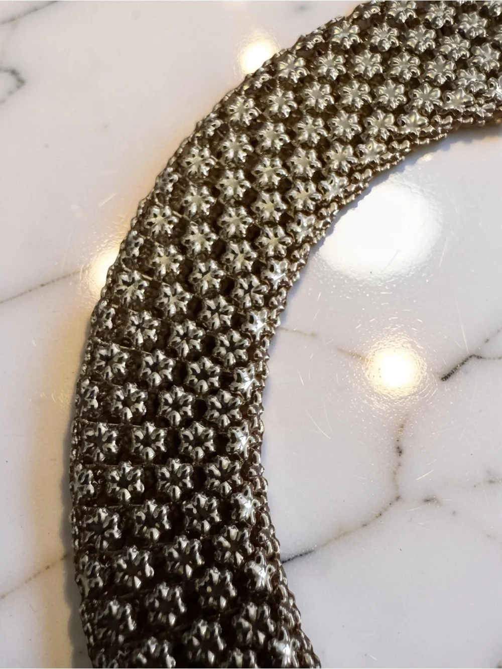 Amber Gold-tone Mesh Choker